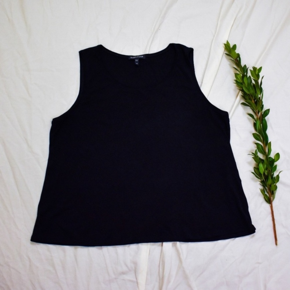 Eileen Fisher Black Silk Basic Tank Top B09